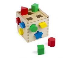 Melissa & Doug Cubo Para Clasificar Formas, Juguete Educativo para Niños, Clasificador De Formas Para Niños, Juguete de madera, Juguetes de desarrollo, Montessori, 3+, Regalo Para Niños o Niñas