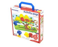 Miniland Activity Pegs-Completo Juego de Clavijas Tipo Mosaico, Multicolor (31787)