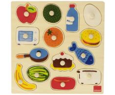 Goula- In & out 14 pcs Puzzle Encaje Madera alimentosGoula28x28 (Diset 53024)