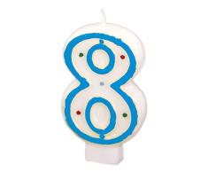 Amscan 550288, Vela con Forma de Cifra 8, Surtido: Colores Aleatorios