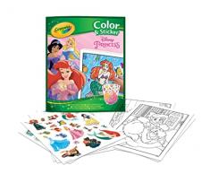 CRAYOLA Libro de Colores y Pegatinas para Colorear con diseño de Princesas de Disney, Multicolor, 76 Unidad (Paquete de 1) (04-0202)