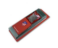 Fournier- Set Blister Oficial del Atlético de Madrid Conjunto de Mus con Baraja Española de 40 Cartas, Tapete y Amarracos en Bolsa de Antelina, Color Colchonero (1044181)