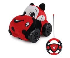 BABY CHALLENGE - Coche de Peluche - Mi Primer Vehículo - 051040 - Coche de Control Remoto - Rojo - Lavable en Lavadora - 1/24 - Pilas no Incluidas - Tela y Plástico - A Partir de 18 Meses