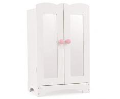KidKraft-Lil Doll Armoire Armario de madera blanca con perchas, accesorio para muebles de dormitorio para muñecas de 45 cm (60132)