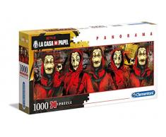 Clementoni- Puzzle 1000 Piezas Panorama La Casa de Papel (39545.3)