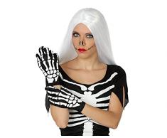 Atosa-39160 Atosa-39160-Accesorio-Guantes Halloween Esqueleto, Color Negro (39160)
