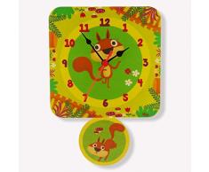 Dida - Reloj de Pared para niños - Ardillas - Reloj de Pie para Niños de Madera
