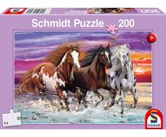 Schmidt Spiele- Wildes Pferde-Trio - Puzzle Infantil (200 Piezas), Color carbón (56356)