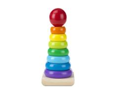 Melissa & Doug Apilador Multicolor, Juguetes de desarollo, Juguetes educativos para la primera infancia, 8 anillos de colores vivos, Regalo para niños y niñas de 1 2 3 Años