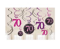 Amscan International – 9901747 rosa celebración Kit de decoración de remolino de 70