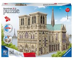 Ravensburger- Puzzle 3D 324 pièces Notre-Dame de Paris, Color néant, 34,2x16,4x25,8cm (12523)
