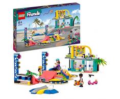 LEGO 41751 Friends Parque de Skate, Juguete para Niñas y Niños de 6 Años o Más con Monopatines, Patinete y Silla de Ruedas, 3 Mini Muñecas, Personajes 2023