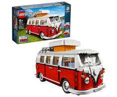 LEGO Creator Expert-Furgoneta Volkswagen T1, Juguete de construcción de Camper Van Blanca y roja (10220)