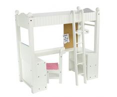 Escritorio y cama de madera para muñeca de 45,7 cm Olivias Little World TD-0204A