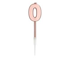 Folat 67030 Vela Número 0 Oro Rosa Metálico, color rose gold