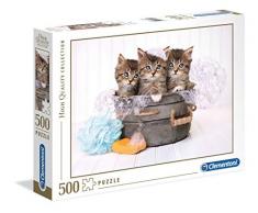 Clementoni- Puzzle 500 Piezas Kittens and Soap, Multicolor (35065.0)