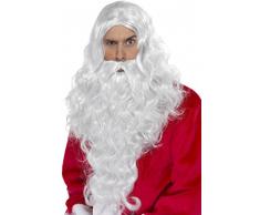 Smiffys-38317 Miffy Kit de Disfraz de Papá Noel, con Peluca y Barba, Color Blanco, Tamaño único (38317)