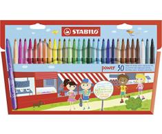STABILO power Rotuladores escolares - Estuche con 30 colores