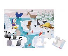 Janod - Puzzle táctil, Vida en la Banquisa, 20 piezas (J02773)