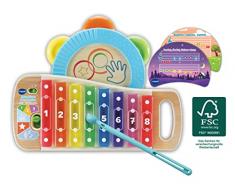 VTech Xilofón de Madera interactiva para bebé con pandereta, Juguete Musical Brillante de Madera 100% FSC®, para niños de 1,5 a 4 años