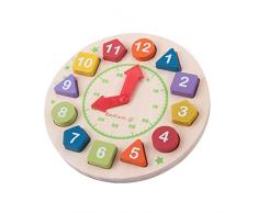 EverEarth EE33729 Reloj Infantil de Madera Natural y de Color