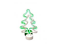 Classic Line 10095537 LED Neon Luz de árbol de Navidad, Altura Aprox. 30 cm, Color Blanco/Verde
