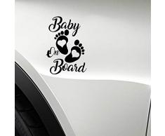 Stukk Stickers Pegatina de vinilo para ventana de coche, diseño de bebé a bordo, 12,7 x 17,8 cm, color negro