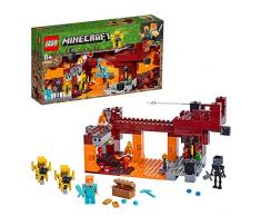 LEGO Minecraft - El Puente del Blaze, Set de construcción inspirado en el videojuego, juguete para recrear aventuras en el Nether, incluye el esqueleto Wither, novedad 2019 (21154)