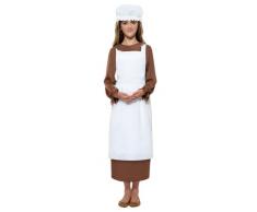 Fancy Dress Fun-21905 Kit Victoriano, con Delantal y Gorro con Volantes, Color Blanco, M-Edad 7-9 años (SmiffyS 21905)