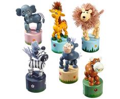 Small Foot Company - 7924, Estatuilla - Juegos de animales, paquete de 6 unidades , color/modelo surtido