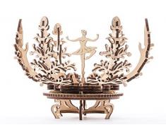 Ugears Flor Mecánico 3D Rompecabezas de Madera Kit de Construcción Sin Pegamento Para Niños y Adultos