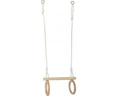 11909 Trapecio con Anillos de Gimnasia, Small Foot, Madera, fijación en Columpio o en trampolín, a Partir de 3 años.