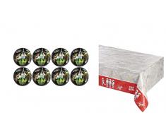 ALMACENESADAN-4769, Pack Disney Star Wars Compuesto por 8 Platos de cartón 23cm y Mantel 120x180 cm, Ideal para Fiestas y cumpleaños (8435510347697)