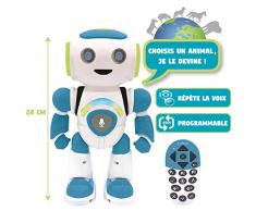 LEXIBOOK - Powerman Jr. Robot Inteligente Que Lee en los Pensamientos - Juguete para niños y niñas de Baile, Juguete de la música, Quiz Animales, programable Stem, Verde/Azul, ROB20FR