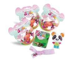 NICI Sweetydoos Glitter Edition – Peluches Sorpresa con Efecto UV, Banda Brillante y Póster – 3 de 9 Mini Figuras con Brazalete de Amistad – Colecciona, Juega e Intercambia, Color carbón (47722)
