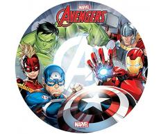 Dekora-114401 Decoracion Tartas de Cumpleaños Infantiles en Disco de Oblea The Avengers-20 cm (114401)