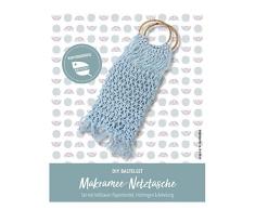 Pracht Creatives Hobby Manualidades para diseñar una Bolsa de Red de macramé, Juego Completo con cordón de Papel Reciclado de Color Azul Claro, Anillos de Madera e Instrucciones. (5953-60441)