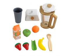 KidKraft - Kit de juguetes de madera para hacer batidos para cocina de juguete (accesorio para cocinas de juguete), Color Metálico (53537)