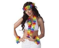 Boland – Juego Hawaii 1 guirnalda, 1 collar, 2 pulseras, multicolor Arcoíris (multicolor) Taglia unica multicolor , color/modelo surtido
