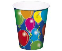 Folat - Globos De Vasos Desechables para Temática Fiesta - Multicolor - 8 Piezas