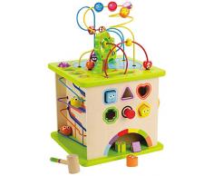 Hape- Cubo Madera Infantil con Laberinto Campo (Barrutoys E1810)