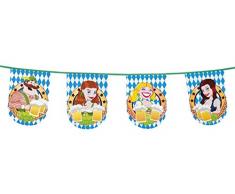 Boland guirnalda de 8 m 20 Maxi banderines 27 x 20 cm Beer Party Adulto, Multicolor, 54201 