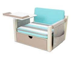 little tikes Real Wood Escritorio giratorio 2 en 1-Puesto de trabajo de madera con asientos acolchados-Con espacio para lápices, libros y más-Diseño moderno-Para niños de 4 a 10 años, color (658839C3)