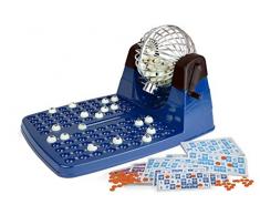 Chicos-Bingo Lotería automática XXXL con 72 cartones y 90 Bolas imborrables, 30 x 42 x 23 cm, Incluye fichas de Juego, (Fábrica de Juguetes 20905)