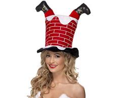 SmiffyS 38335 Sombrero Con Papá Noel Atrapado En Chimenea, Rojo, Tamaño Único