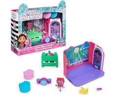 LA CASA DE MUÑECAS DE GABBY -LA SALA DE MÚSICA La Sala de Música de La Casa de Muñecas de Gabby con 1 Figura de DJ Capucha, 2 Accesorios, 2 Caja Sorpresa y 2 Muebles -6065830- Juguetes Niños 3 Años +