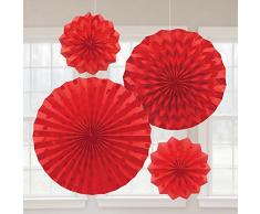 Amscan International – 295000 – 40 Apple rojo ventiladores de papel con purpurina