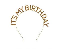 Talking Tables decoraciones de fiesta de navidad temporada festiva - Diadema con purpurina, diseño de Navidad, color dorado