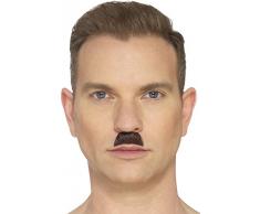 Smiffys-49649 Bigote Cepillo de Dientes, castaño, Color marrón, Tamaño único (49649)