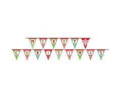 Unique Party - Guirnalda de Banderines de Navidad - 4,26 m - Diseño de Múltiples Patrones (63541)